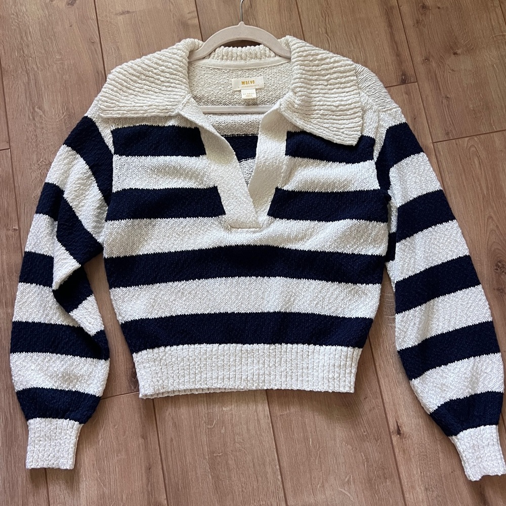Maeve x Anthropologie V-Neck Polo Sweater